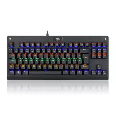 Teclado Mecânico 80% Redragon Dark Avenger Black Rainbow Switch Blue