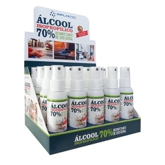 Álcool Isopropílico Implastec 70% 60ml Pump Caixa com 20