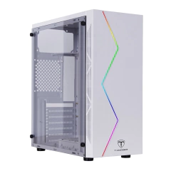 Gabinete Gamer T-Dagger TGC-P03B White Com Led Rgb Frontal *Sem Fan Led* - ATX, Micro-ATX e Mini-ITX