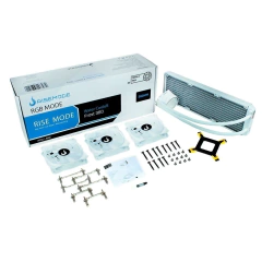 Water Cooler Rise Mode Frost White 360mm Led RGB (*Ligar Led na Placa Mãe RGB 4 Pinos 12V) Intel/AMD LGA1200/1366/2011 | AM4 TDP: 250W - RM-WCF-04-RGB na internet