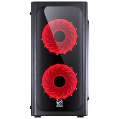 Gabinete Gamer Pcyes Venus Black *Com 2 Fans Led Vermelho* - Micro-ATX e Mini-ITX - comprar online