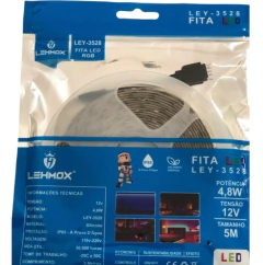 Fita de Led RGB 3528 5M Lehmox LEY-3528 Controladora + Controle na internet