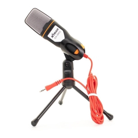 Microfone Condensador P2 Xtrad CH-0803 com Suporte Tripé