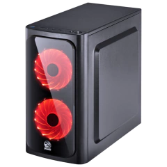 Gabinete Gamer Pcyes Venus Black *Com 2 Fans Led Vermelho* - Micro-ATX e Mini-ITX - WZetta: Pcs, Eletrônicos, Áudio, Vídeo e mais