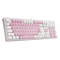 Teclado Mecânico Redragon Hades Pink/White Led White Switch Blue - loja online