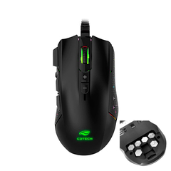 Mouse Gamer C3Tech Raven MG-750BK Led Rgb 10.000DPI Com Ajuste de Peso com Software/Macro, 7 Botões Programáveis