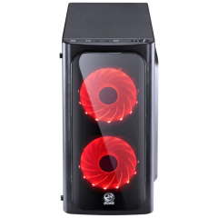 Imagem do Gabinete Gamer Pcyes Venus Black *Com 2 Fans Led Vermelho* - Micro-ATX e Mini-ITX