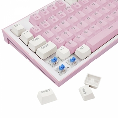 Teclado Mecânico Redragon Hades Pink/White Led White Switch Blue - comprar online