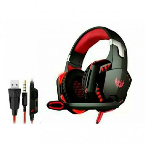 Headset Gamer Knup KP-455A Red Led Vermelho 7.1 P3 + Adaptador P2 (Pega em Todas as Plataformas)