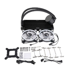 Water Cooler Rise Mode Black 240mm Led ARGB (*Ligar Led na Placa Mãe ARGB 3 Pinos 5V) Intel/AMD LGA1200/1366/2011 | AM4 TDP: 180W - RM-WCB-04-ARGB na internet
