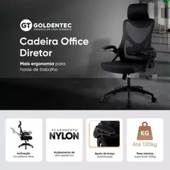 Cadeira Office Ergonômica GT Diretor, em Nylon, Sistema Relax, Suporte Ajustável Lombar, Apoio de Braço Acolchoado, Suporta Até 120KG na internet