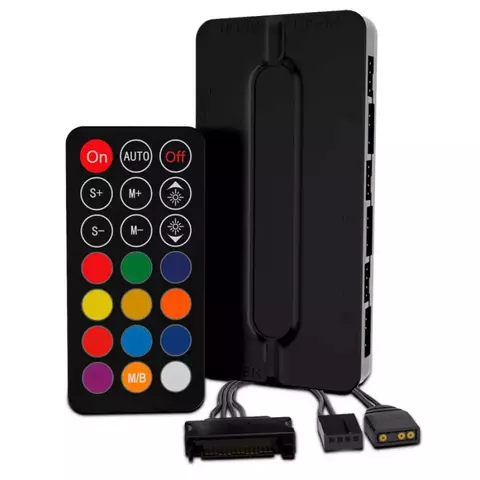 Controladora de Fan PWM e Led 3P ARGB 5V GT com Controle para *6 Fans PWM *6 Led 3P 5V