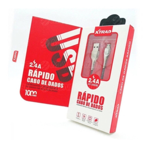 Cabo Cel Xtrad Micro USB V8 1M 2.4A