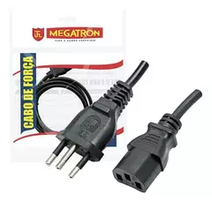 Cabo de Força Tripolar 1.8m 0,75MM Megatron - WZetta: Pcs, Eletrônicos, Áudio, Vídeo e mais