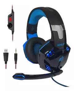 Headset Gamer Knup KP-455A Blue Led Azul 7.1 P3 + Adaptador P2 (Pega em Todas as Plataformas) na internet
