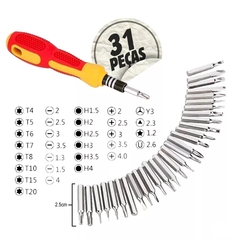 Kit de Chaves de Precisão CR-V Bits 31 Peças - WZetta: Pcs, Eletrônicos, Áudio, Vídeo e mais