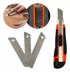 Kit de Estilete Profissional Luatek LWJ-157 18mm com 3 Lâminas Emborrachado - comprar online