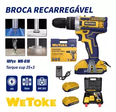 Parafusadeira e Furadeira de Impacto WeToKe WK016 48V 2 Bateria Bivolt com Maleta e Acessórios na internet