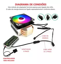 Adaptador 6 Pinos Controladoras Fan Para Led Argb 3 Pinos 5v - WZetta: Pcs, Eletrônicos, Áudio, Vídeo e mais