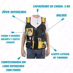 Colete Porta Ferramentas Profissional Vonder Cl013 Reforçado - WZetta: Pcs, Eletrônicos, Áudio, Vídeo e mais