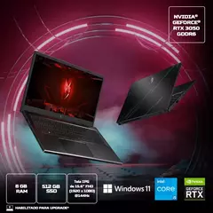 Notebook Gamer Acer Nitro V15 ANV15-51-58AZ, Intel Core i5-13420H 13ª Geração, 8GB, 512GB SSD, GeForce RTX 3050 6GB, 15.6" Windows 11, Preto - comprar online