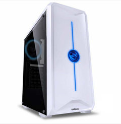 Gabinete Gamer Pcyes Nova White c/ Led 7 Cores Frontal Controlável e 1 Fan Led - ATX, Micro-ATX e Mini-ITX