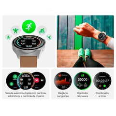 Imagem do Smartwatch GT Classic, Tela Full Touch 1,28", IP67, Bluetooth 5.0, Bege