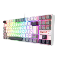 Teclado Mecânico 80% Redragon Kumara White/Gray Switch Dust-Proof Brown - K552WGL-RGB