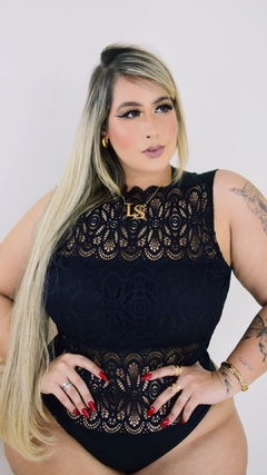 Body Monalisa Renda Gola Alta