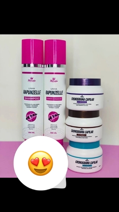 Shampoo e condicionador 300ml + Cronograma