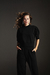 Groovy Puff Sleeve Moletinho Cropped 100% Algodão Premium Manga 3/4 Gola Levemente Alta Black - comprar online