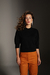 Groovy Puff Sleeve Moletinho Cropped 100% Algodão Premium Manga 3/4 Gola Levemente Alta Black