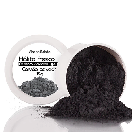 HÁLITO FRESCO – PÓ DENTAL BRANQUEADOR COM CARVÃO ATIVADO 12G - Abelha Rainha