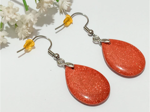 Brinco Gota de Pedra do Sol Sintética