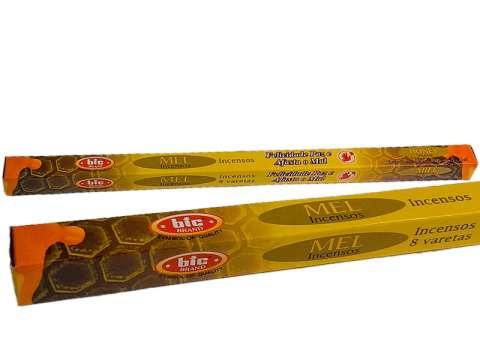 Incenso de Mel Felicidade, Paz e Afasta o Mal - Bic - Com 8 varetas