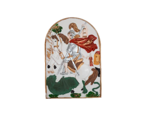 São Jorge Placa Colorida com Aparador