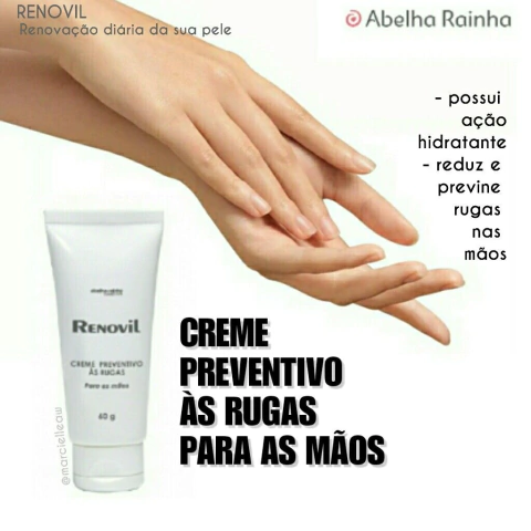 Creme Preventivo à Rugas Para as Mãos Renovil Abelha Rainha 60g