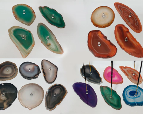 Incensário de Pedra Chapa de Ágata