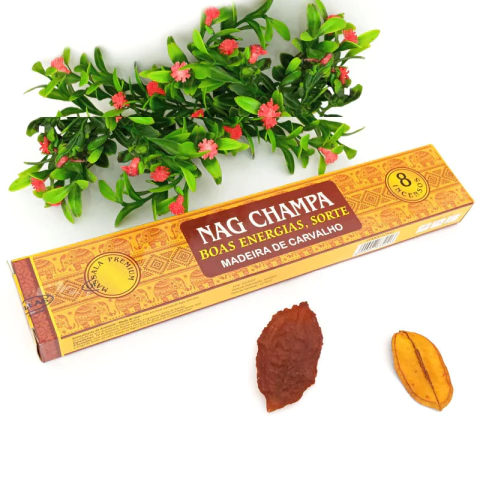 Incenso Nag Champa Massala Premium Fragrância Madeira de Carvalho para Boas Energias e Sorte
