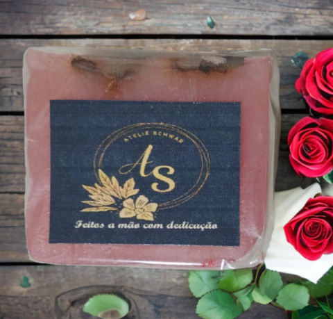 Sabonete Artesanal de Rosas Vermelhas Barra de 55g - Adulto, bebê e criança - comprar online