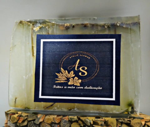 Sabonete Artesanal de Camomila com Óleo de Coco Barra de 115g - Adulto, bebê e criança