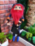 Duende Executivo Flexível de Cabelo Ruivo Vermelho e Olhos Azuis + Brindes