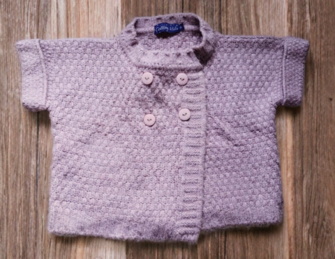 Colete de Lã Infantil com Manga Curta Feminino Tamanho 8 - Usado