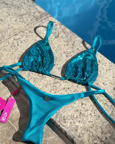 Biquíni Paetê Azul