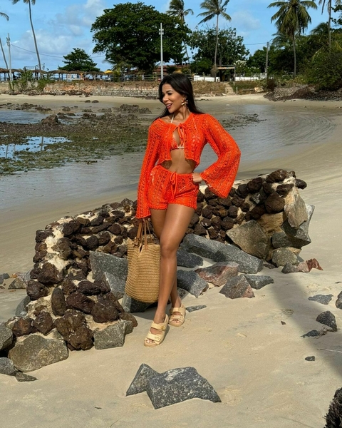 Conjunto Tropical - Cropped + short