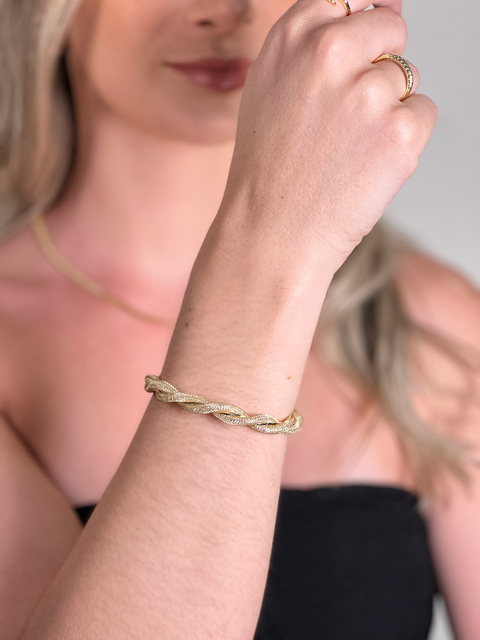 Bracelete Cristal Dourado