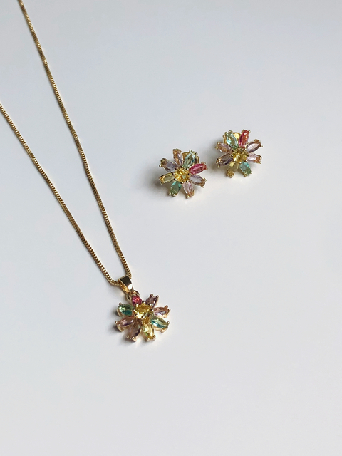 Conjunto Flor de Encanto Dourado