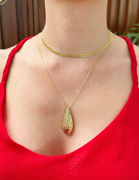 Colar Gota Trabalhada