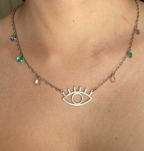 Colar Olho Grego Pedras