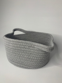 Canasto gris circular grande - comprar online
